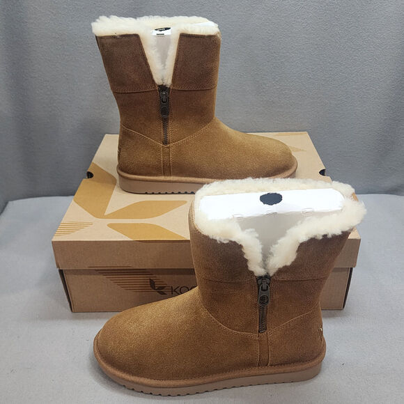 UGG Shoes - Kookaburra Ugg Women's Aribel Short Chestnut Brown Cuff Up or Down SZ 7 - NIB